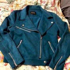 NWOT zippered moto suede jacket